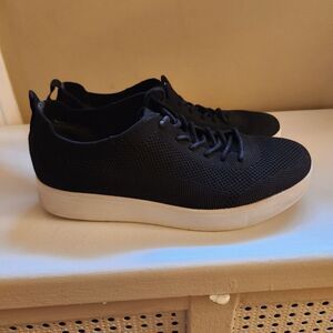 Women's Fitflop Rally Black Knit Sneakers, Sz 8